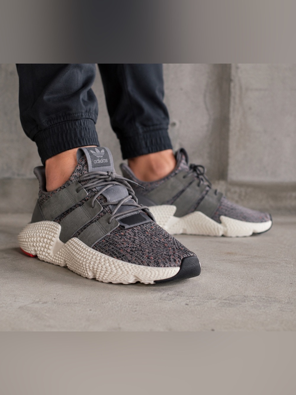 adidas Prophere Gray Knit Sneakers Men’s 11 CQ3023 Casual Athletic Shoes